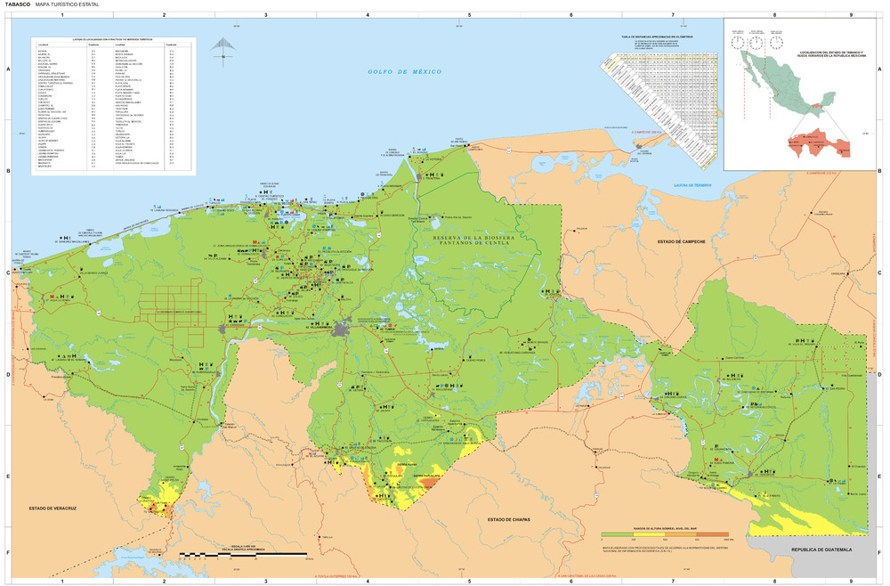 Mapa De Tabasco Mexico