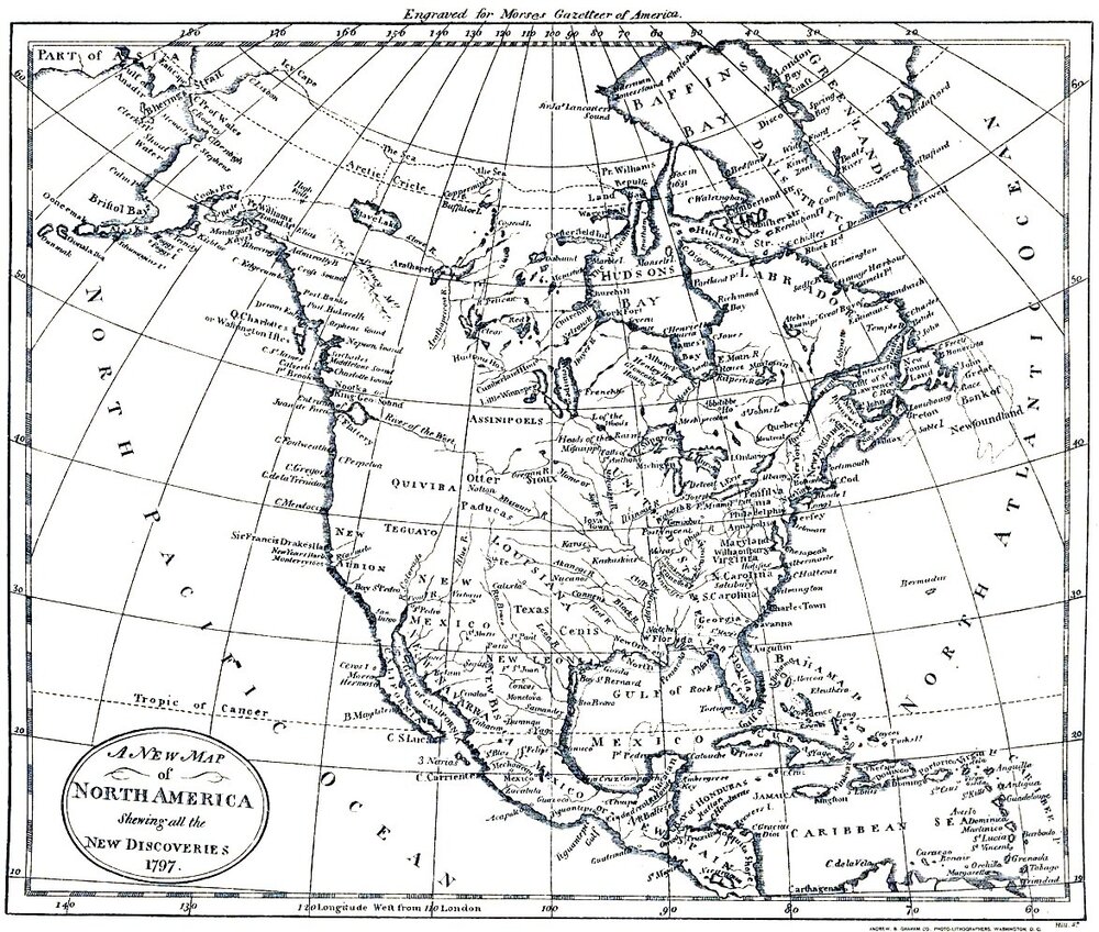 Mapa De América Del Norte 1797 Tamaño Completo Ex 2884