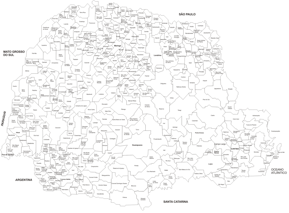 Mapa De Los Municipios De Parana Brasil Tamano Completo Gifex