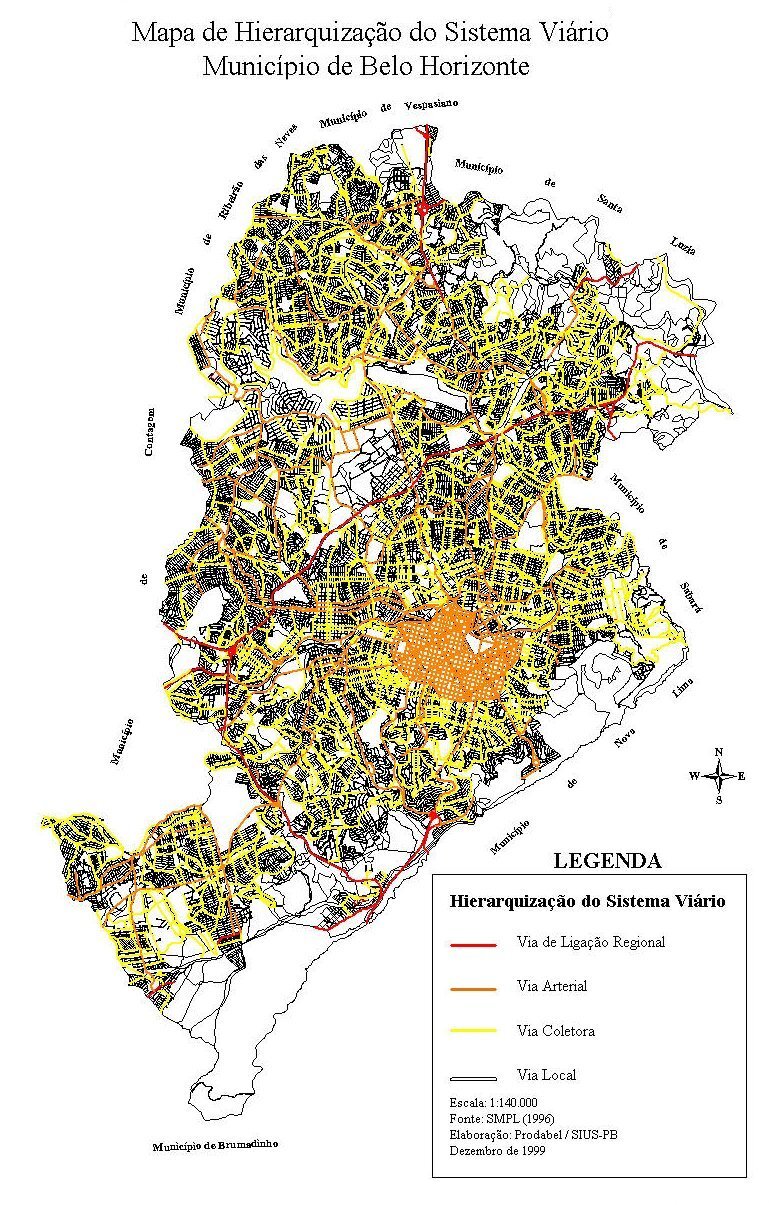 Jerarquización del Sistema Viario de Belo Horizonte Tamaño completo Gifex