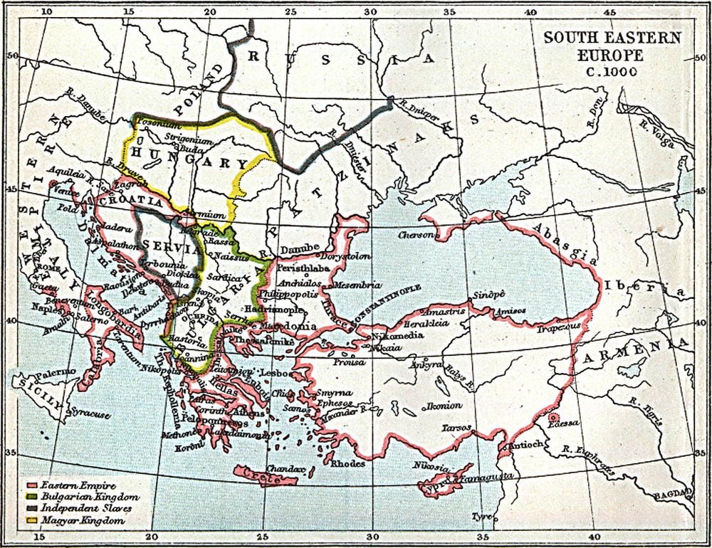 South Eastern Europe Map 1000 A.D. - Full size | Gifex