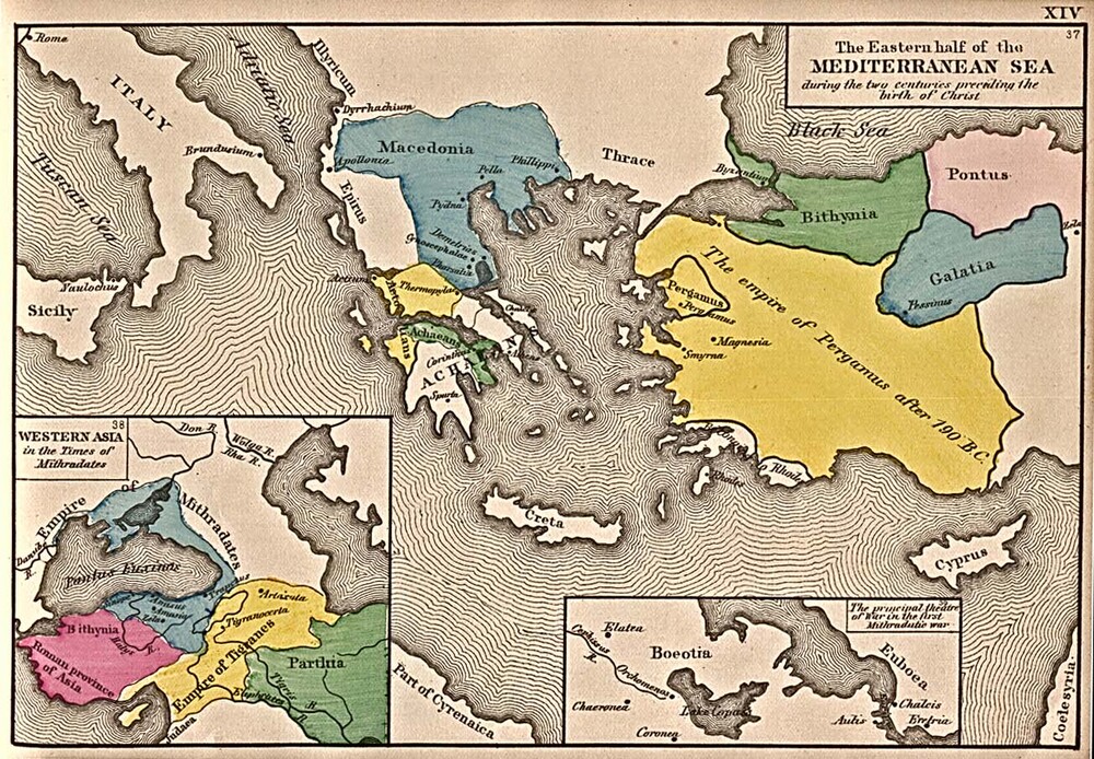 Eastern Mediterranean Sea Map 200 B.C. - Full Size | Gifex