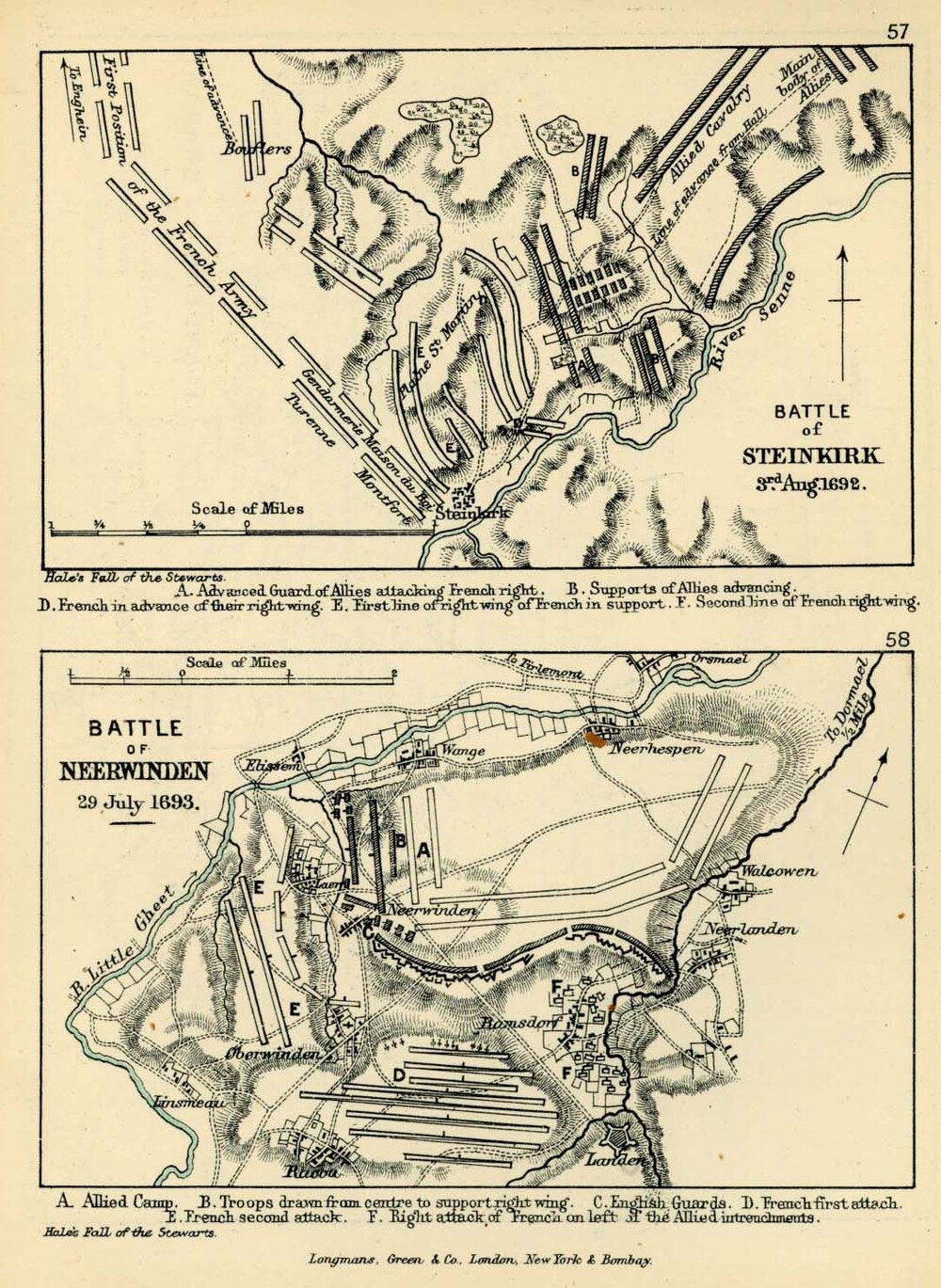 Map of the Battles of Steenkerque and Neerwinden 1692 - 1693 - Full ...