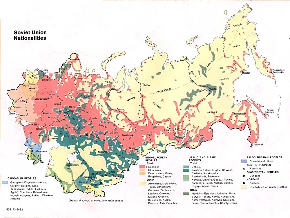 Nationalities In The Former Soviet Union 1982 - Full Size 