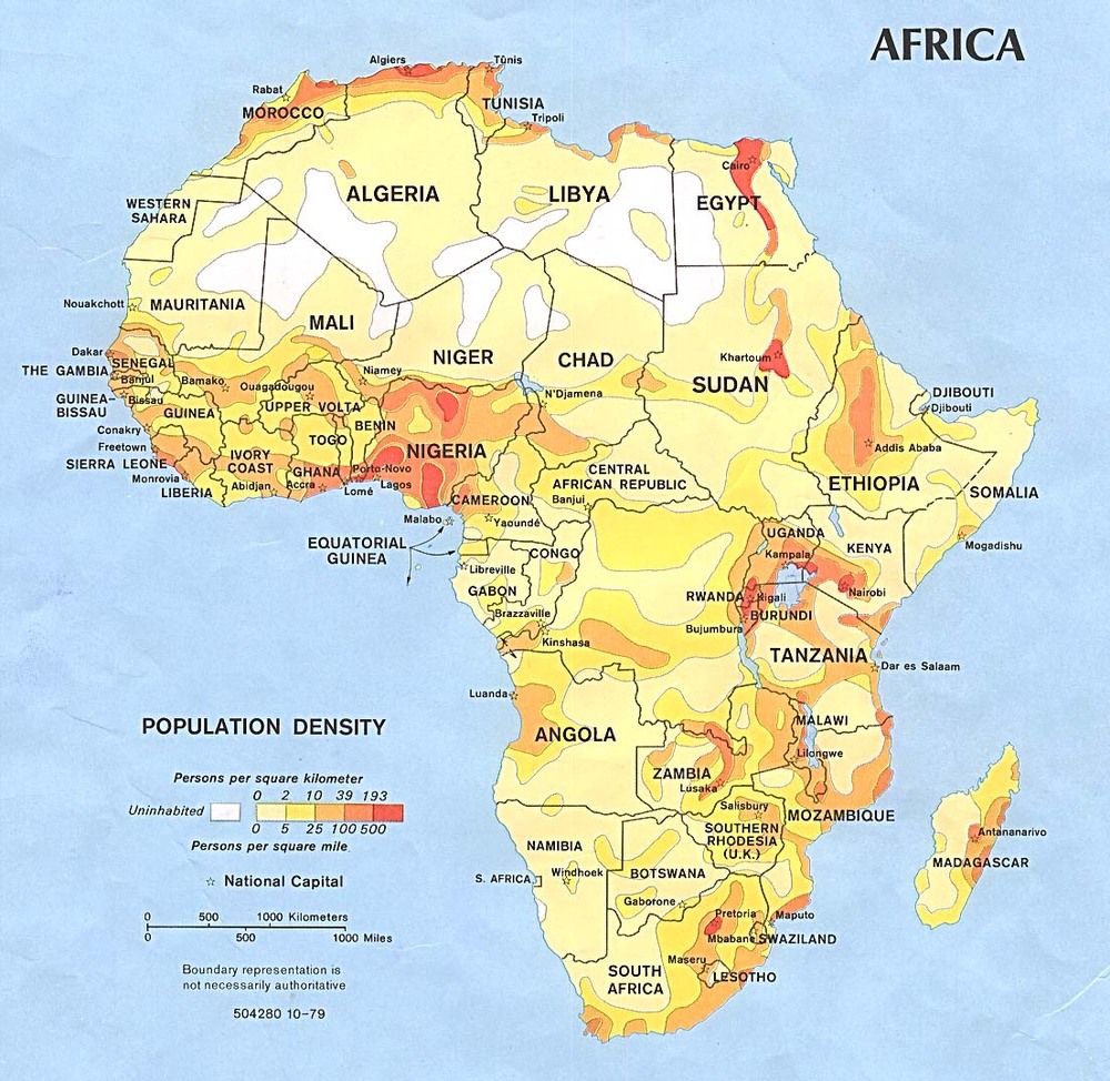 Densidad De Población En África Tamaño Completo Ex 1586
