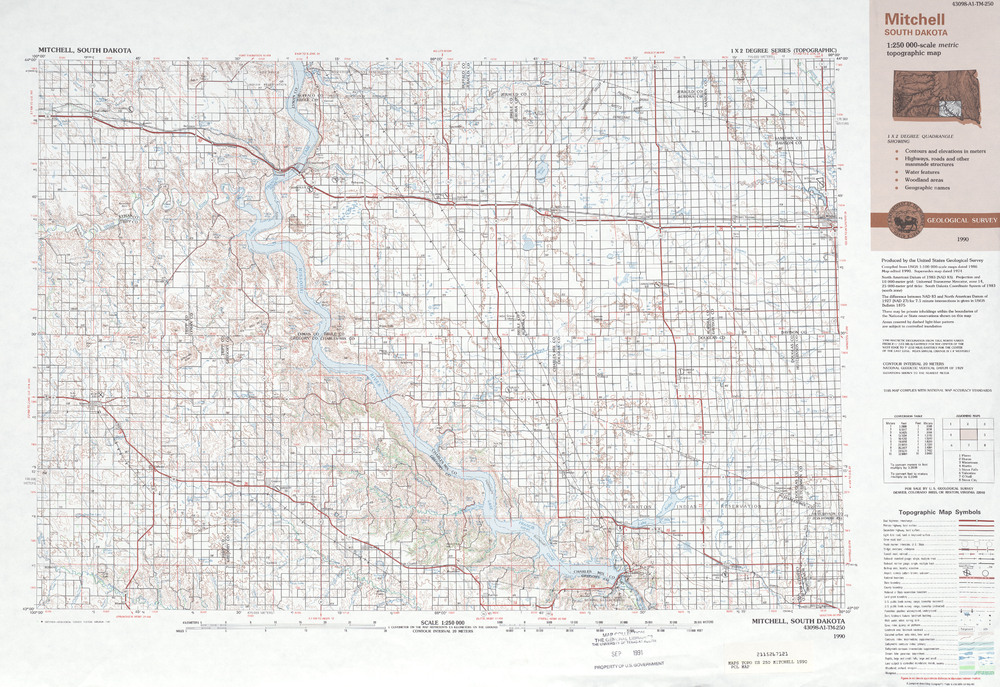 Area Around Mitchell In The United States - Full Size 