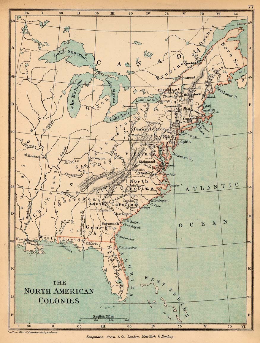 Map of European Colonies in North America - Full size | Gifex