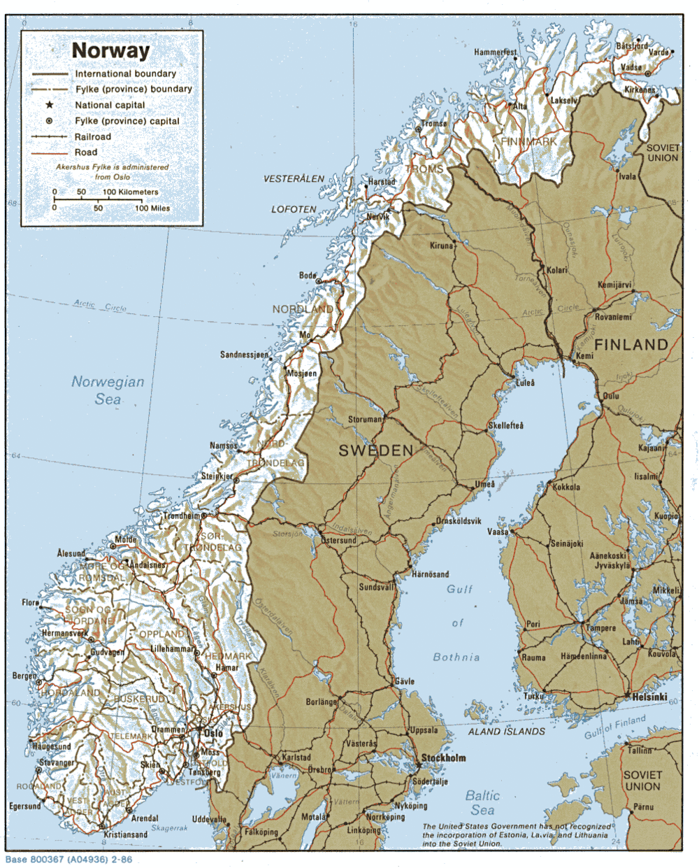 Norway Physical Map 1986 - Full size | Gifex