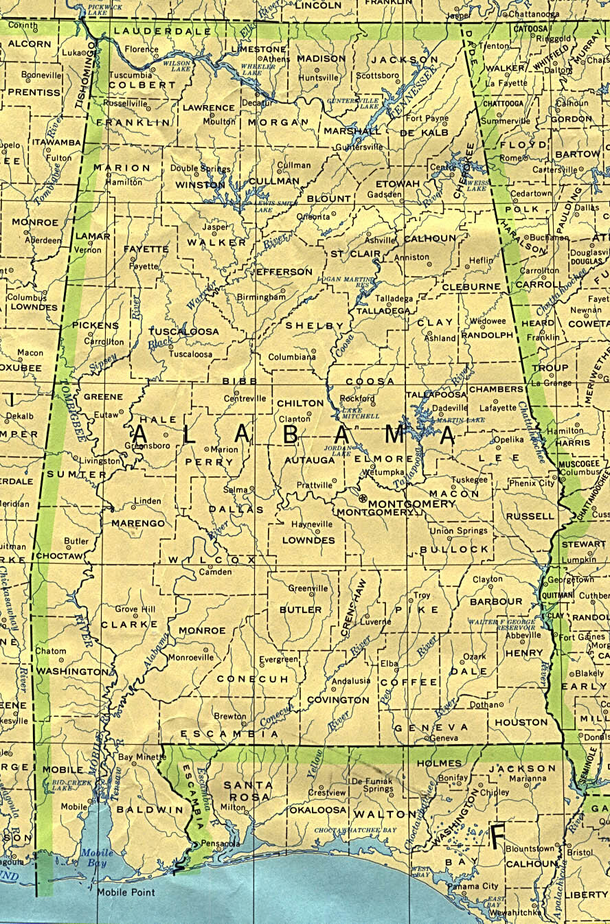 Mapa Politico De Alabama 