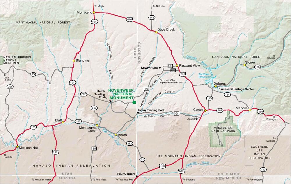 Park Map of Hovenweep National Monument - Full size | Gifex