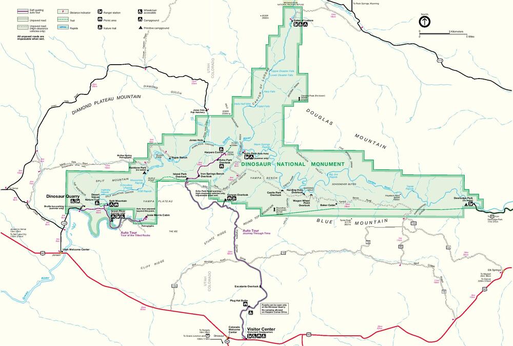 Dinosaur National Park Map Park Map Of Dinosaur National Monument - Full Size | Gifex