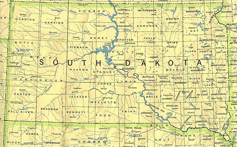 Political Map of South Dakota, United States - Full size | Gifex