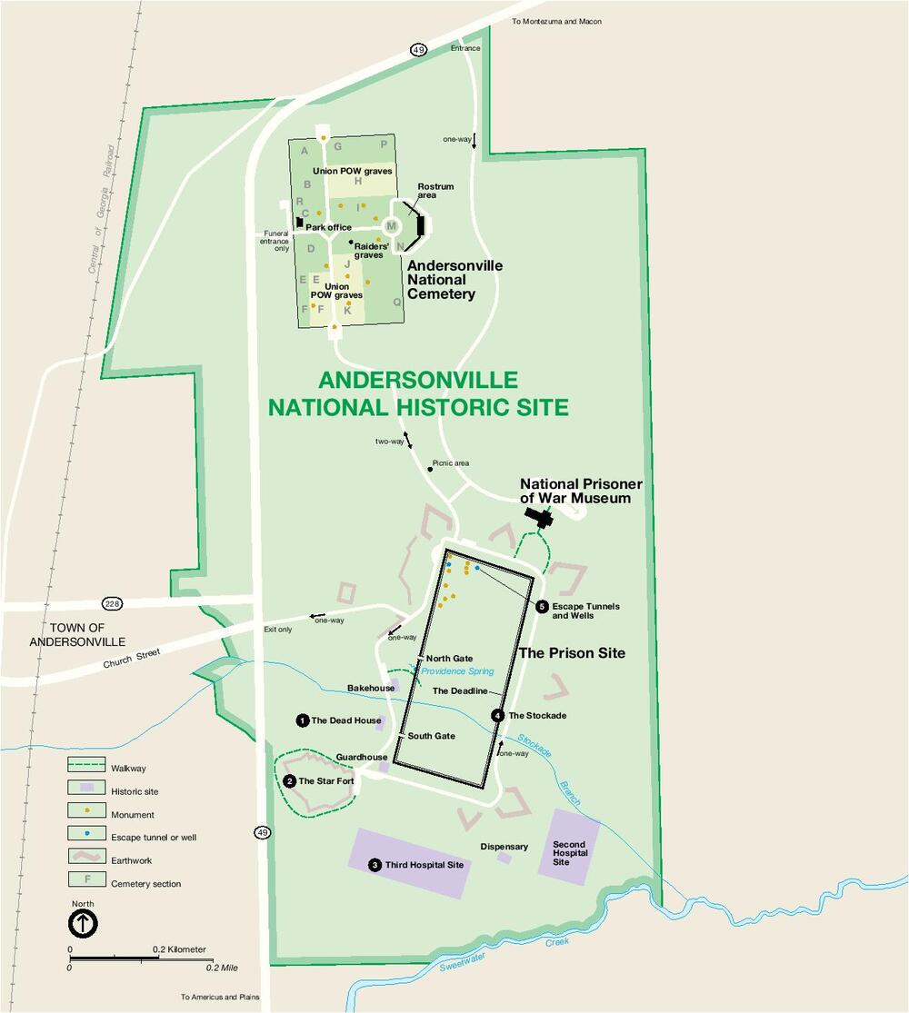 Park Map Of Andersonville National Historic Site 