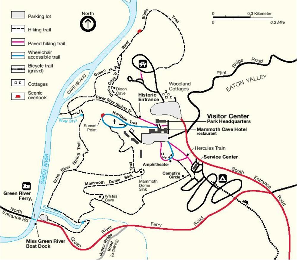 Mammoth Cave National Park Detail Map - Full size | Gifex