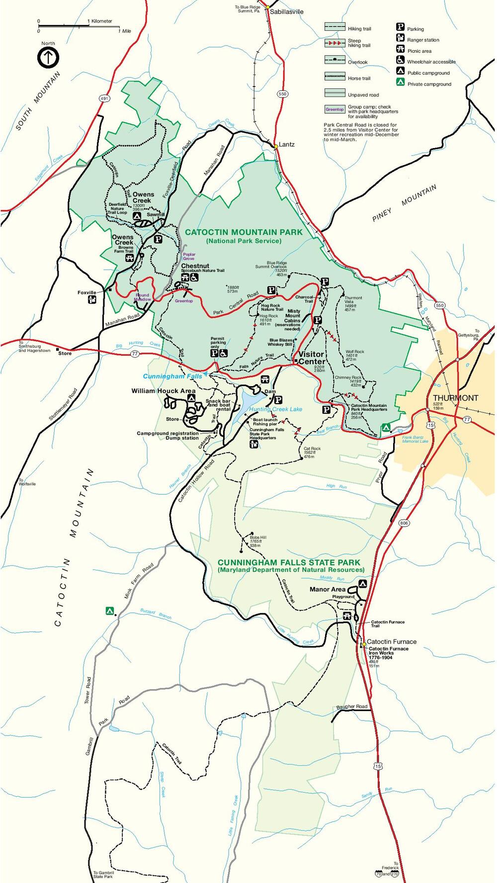 Catoctin Mountain Park Map - Full size | Gifex