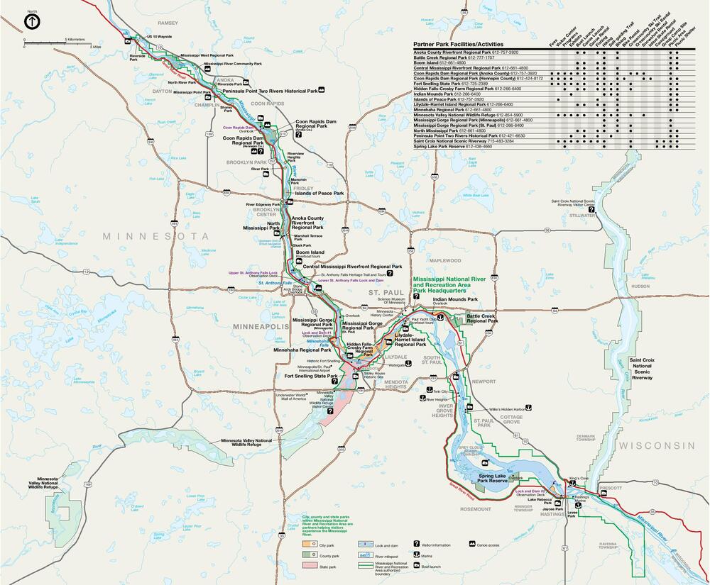 Park Map Of Mississippi National River - Full Size 