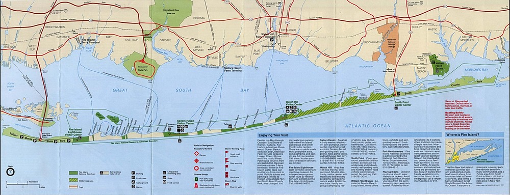 Park Map Of Fire Island National Seashore 