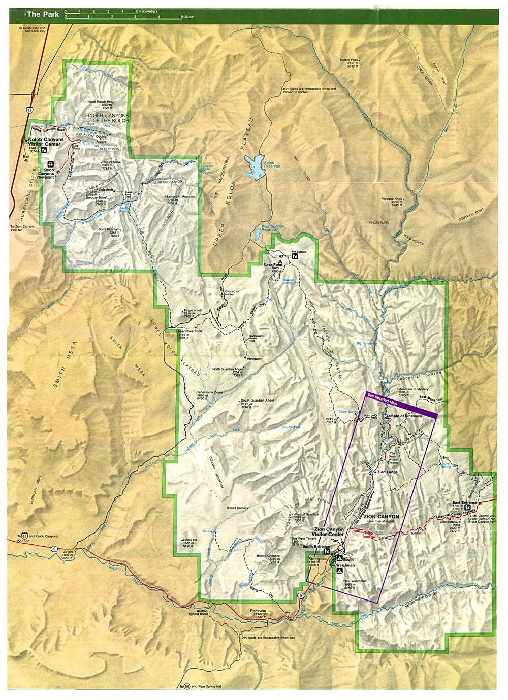 Zion National Park Map - Full size | Gifex