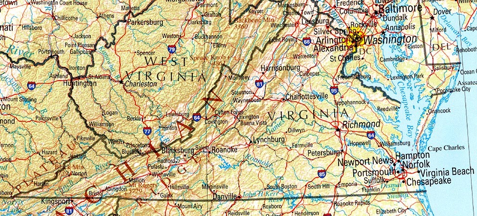 Mapa De Virginia Usa 8298