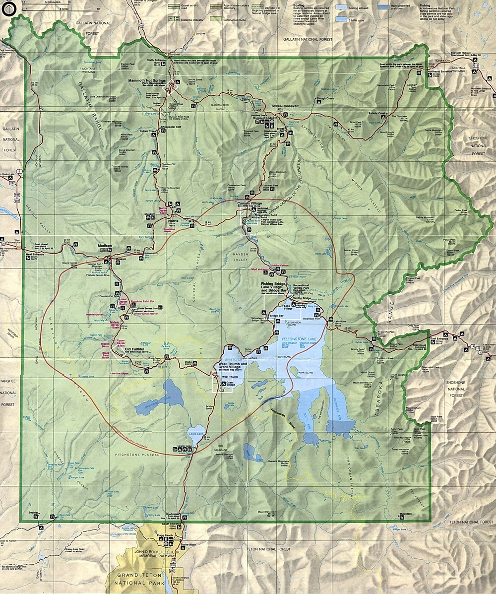 Yellowstone National Park Map 