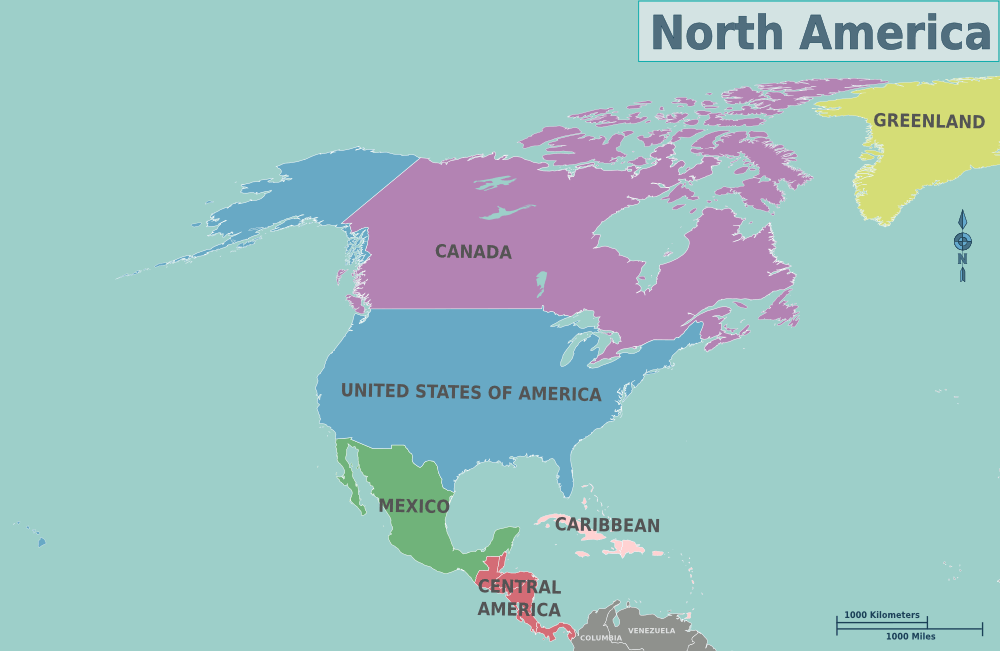 Mapa Político De Norteamérica Tamaño Completo Ex 1225