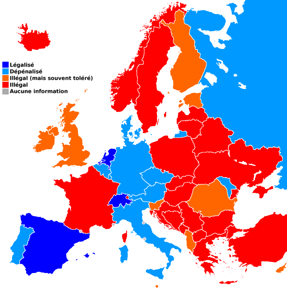 European laws on cannabis (marihuana) possession - Full size | Gifex