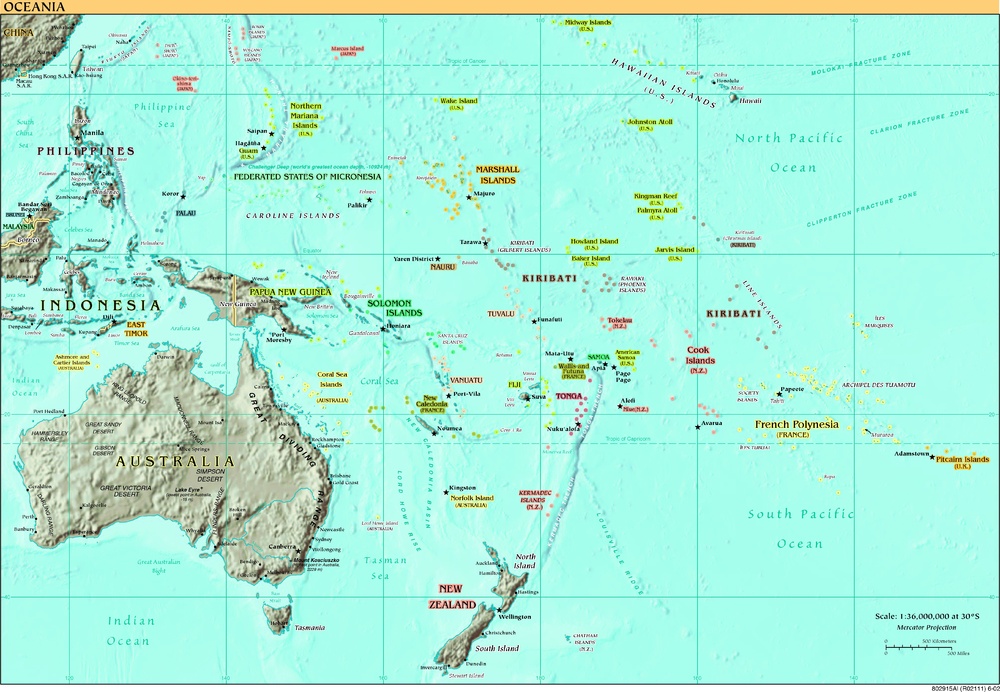 Mapa De Oceanía Tamaño Completo Ex