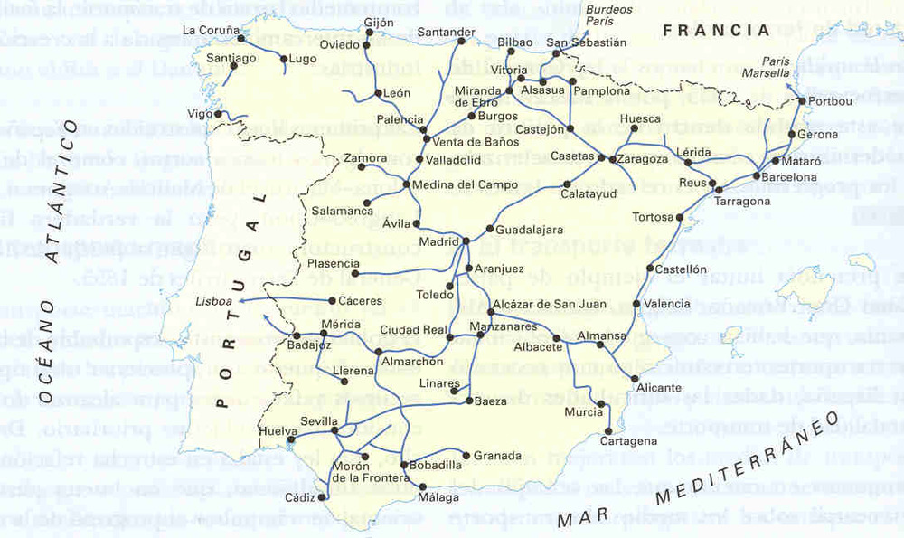 Spain Railways 1880 - Full size | Gifex