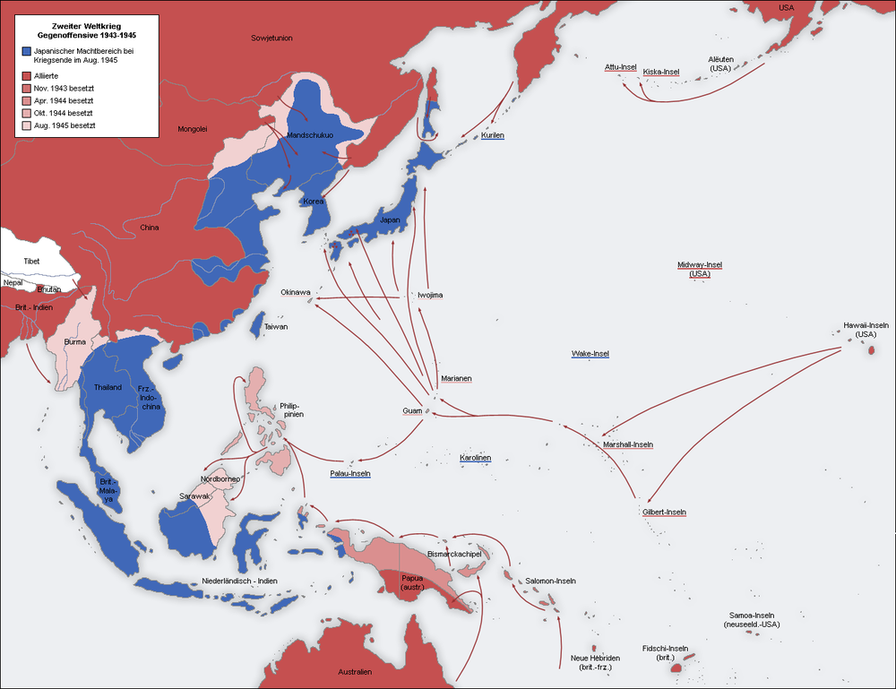 La Segunda Guerra Mundial en el Pacífico 1942-1945 - Tamaño completo | Gifex