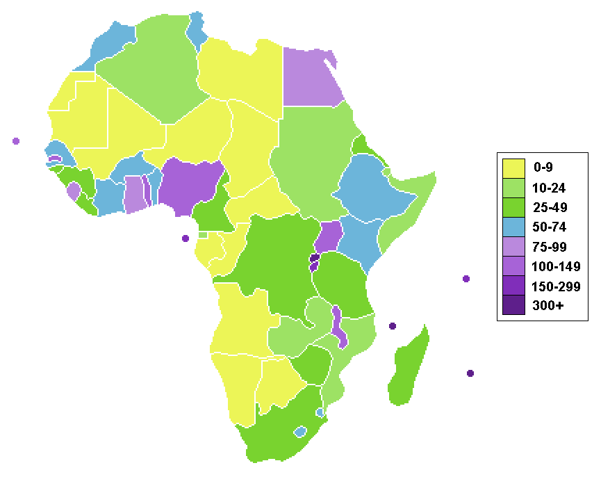 La Densidad De Población En África Tamaño Completo Ex 5568