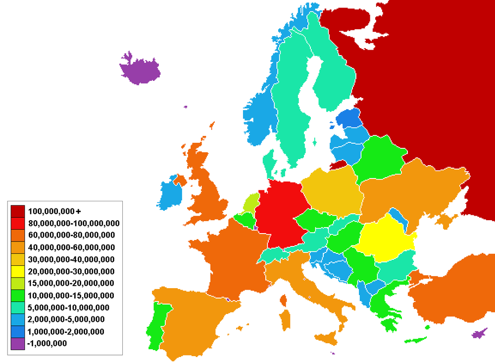 Población De Los Países De Europa Tamaño Completo Ex 7949