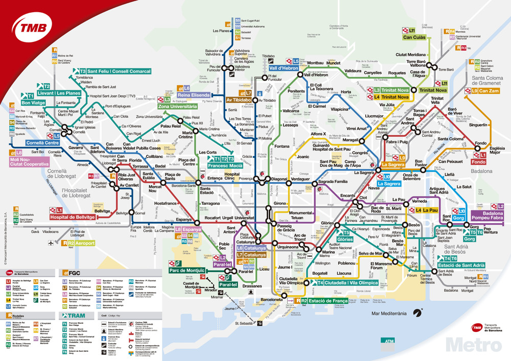 Barcelona subway network - Full size | Gifex