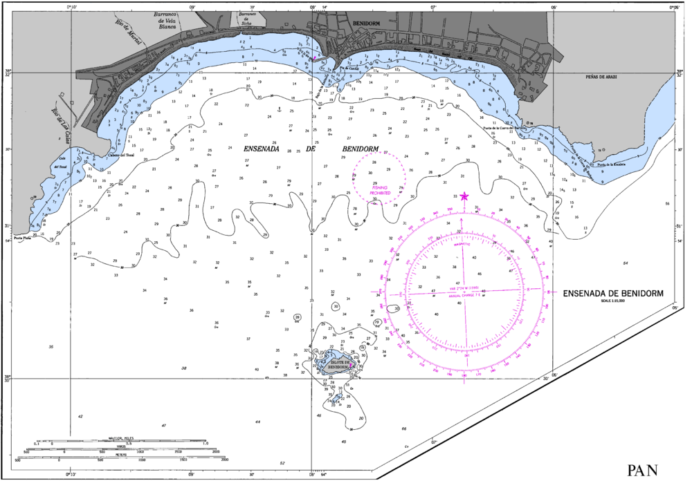 Benidorm cove nautical chart - Full size | Gifex