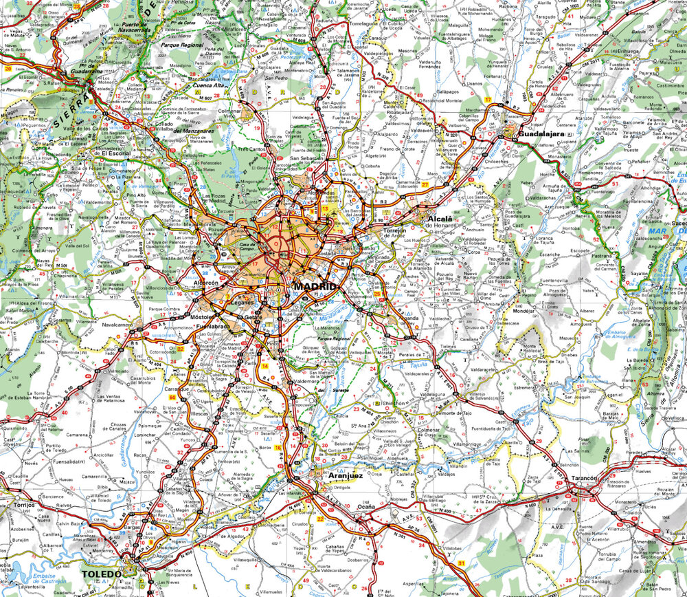 Road access to Madrid - Full size | Gifex