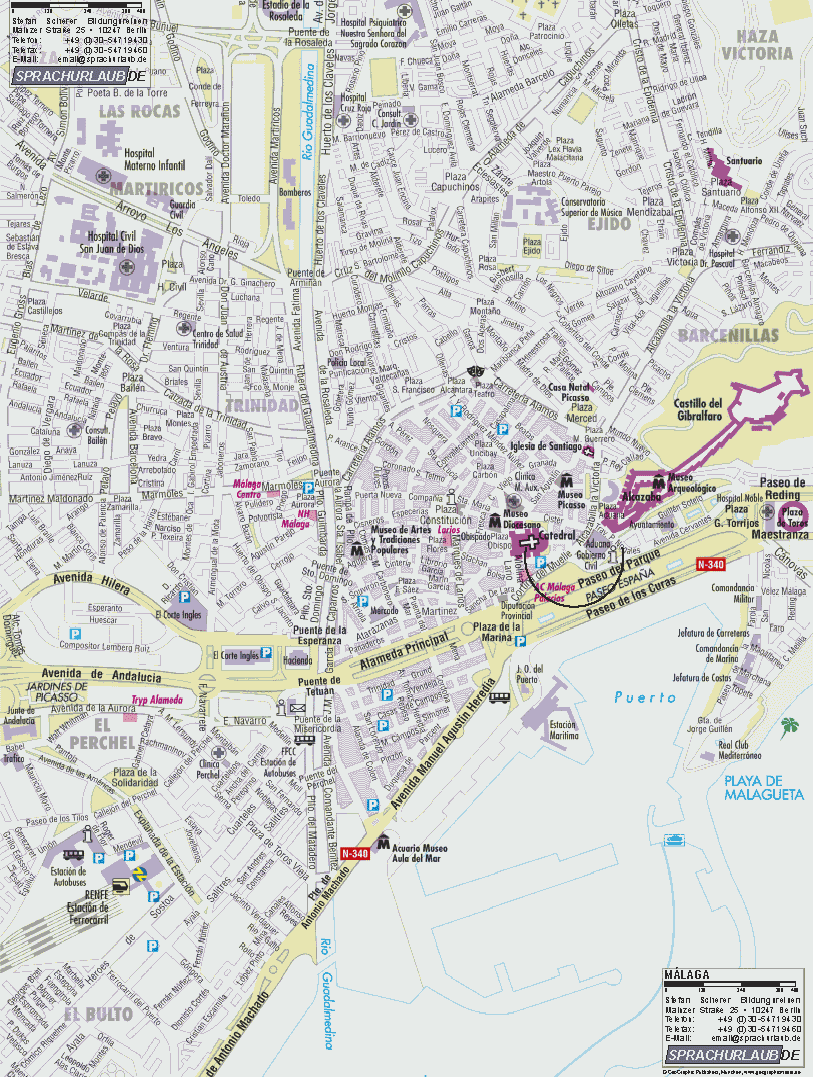 Málaga map - Full size | Gifex