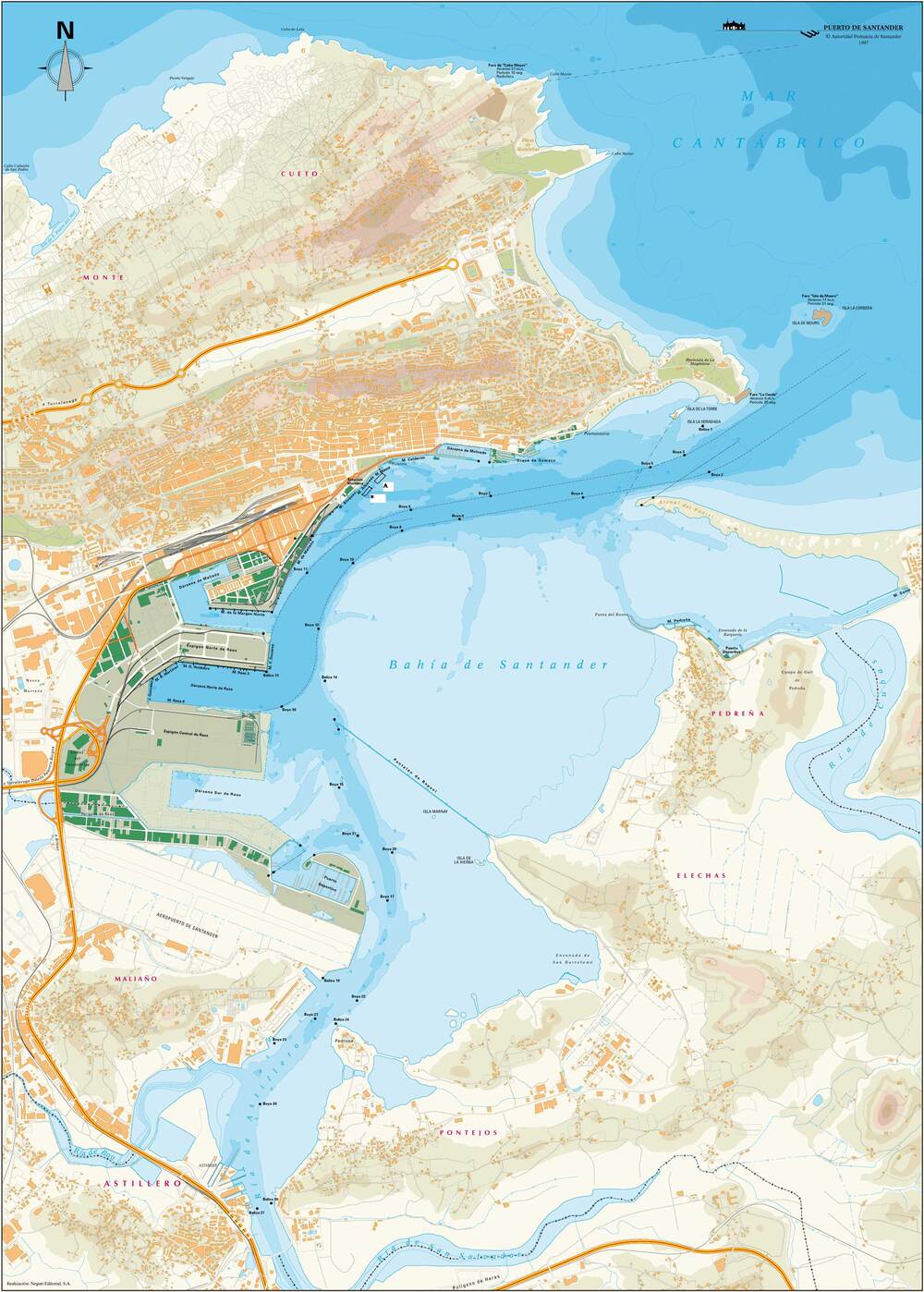 Bay Of Santander Map Full Size Gifex
