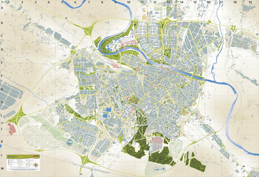 Zaragoza tourist map - Full size | Gifex