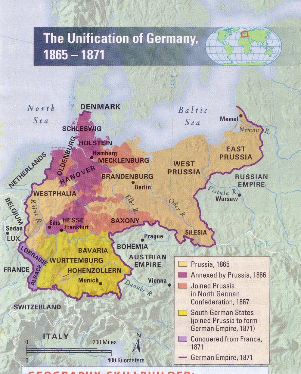 Map Of Prussia 1871 The Unification Of Germany 1865-1871 - Full Size | Gifex