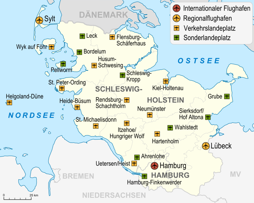 Airports and airfields in Schleswig-Holstein 2007 - Full size | Gifex