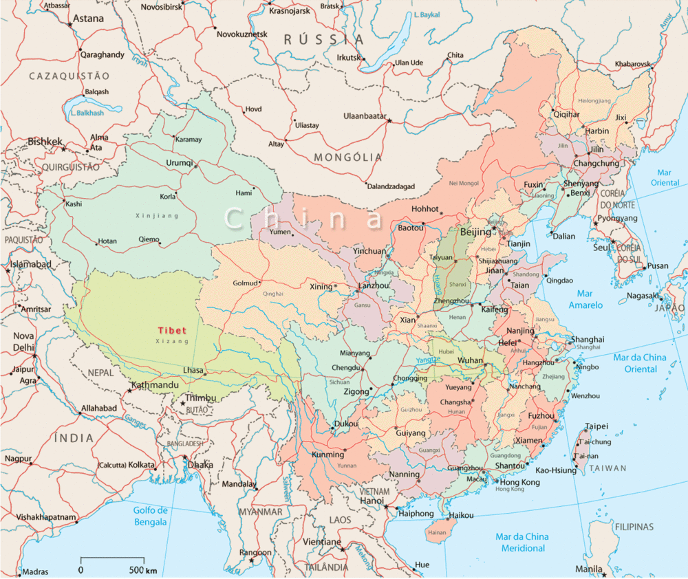 China Political Map - Full Size 