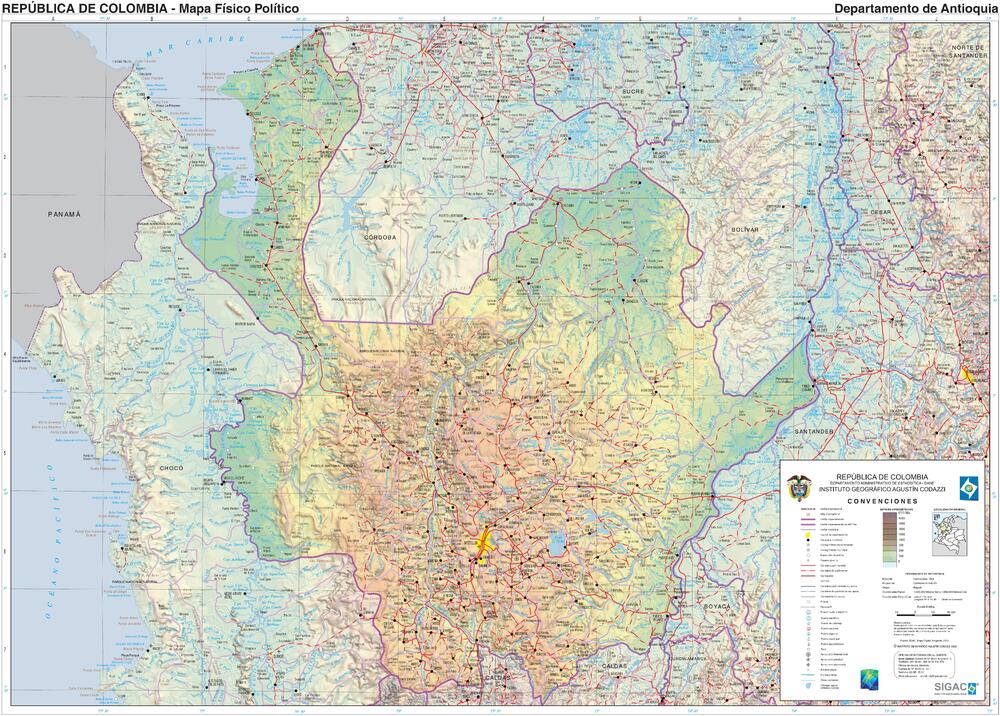 Mapa de Antioquia - Tamaño completo | Gifex