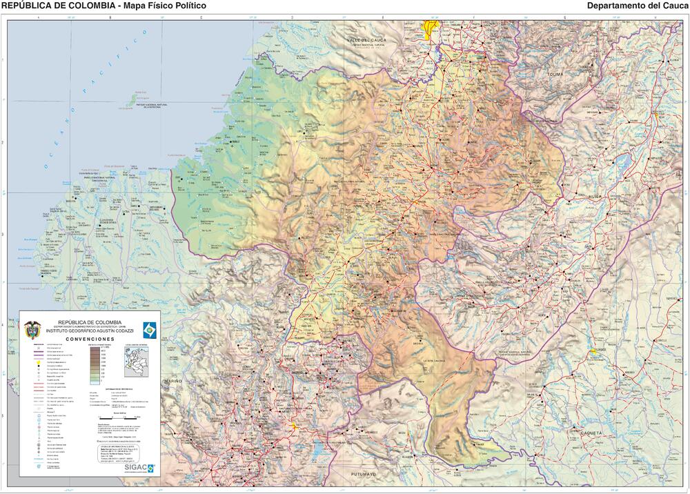 Mapa del Cauca - Tamaño completo | Gifex