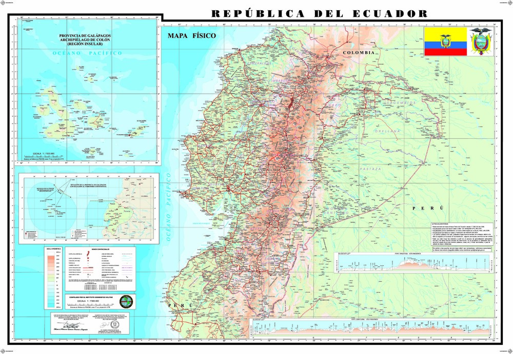 Physical map of Ecuador - Full size | Gifex