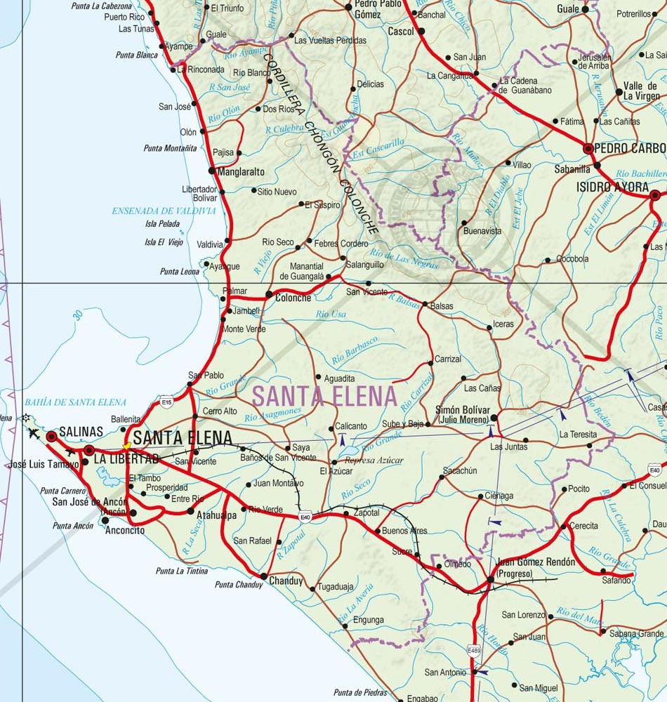 Physical map of Santa Elena 2011 - Full size | Gifex