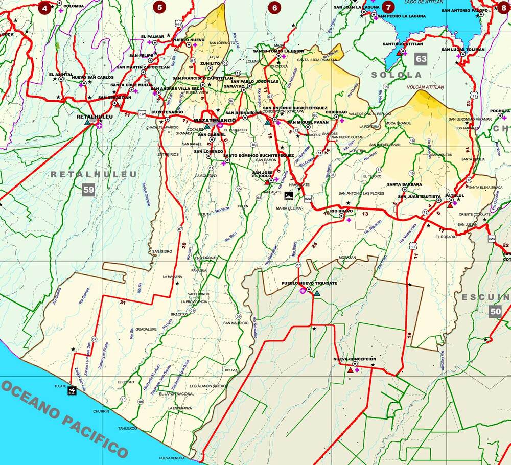 Mapa De Suchitepéquez Tamaño Completo Ex 4045