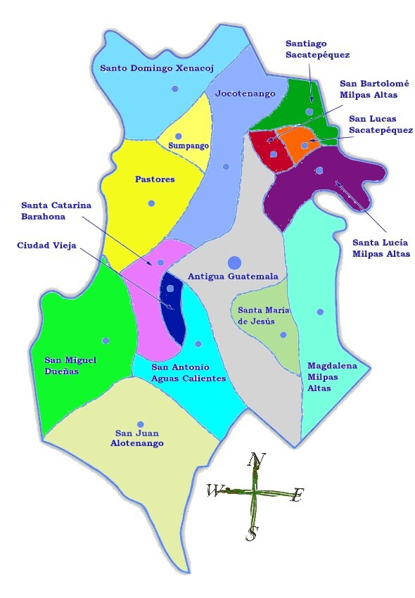 Mapa Político De Sacatepéquez Tamaño Completo Ex 2999