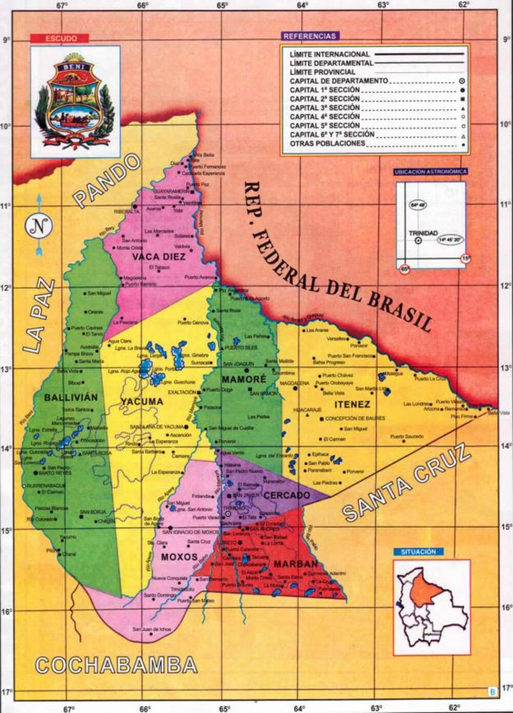 Map of the Department of Beni - Full size | Gifex