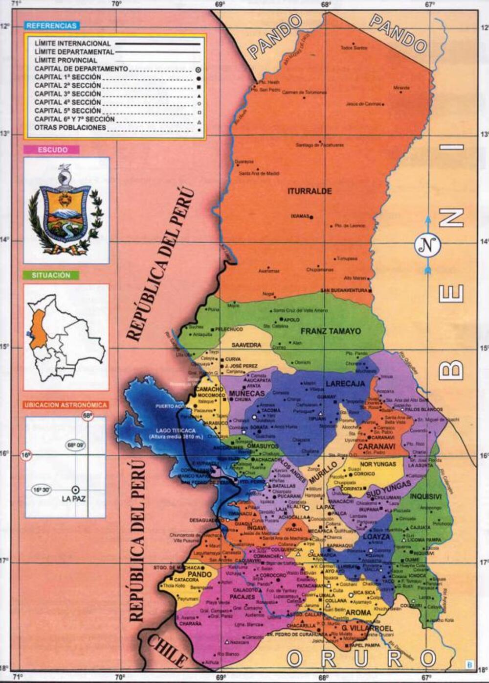 Mapa Del Departamento De La Paz Tamaño Completo Ex 9883