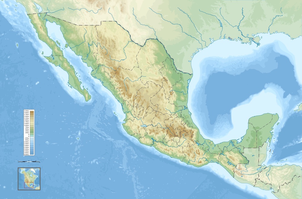 Mapa Físico De México Tamaño Completo Ex 2707