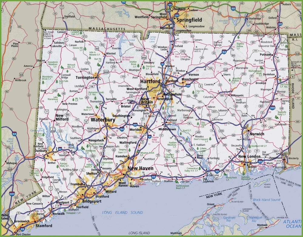 Mapa De Hartford Connecticut Mapa De Connecticut - Tamaño Completo | Gifex